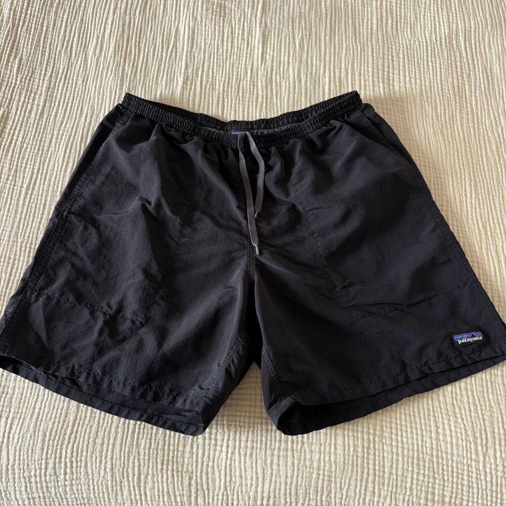 PATAGONIA Baggies Black Swim Trunks With Liner Mens Size Large